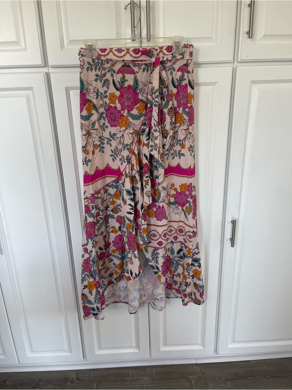 Maaji Floral Pink Wrap Maxi Skirt small